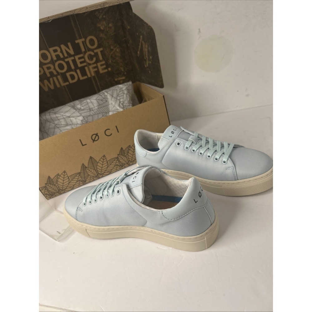 Loci Women's Light Blue Nine Vegan Low-Top Court Sneaker Shoes Size Eu 38 US 7 - Picture 5 of 12